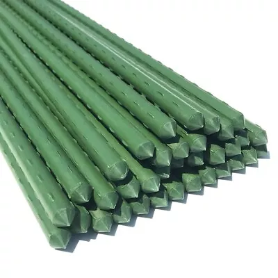 Garden Steel Plant Stakes Dark Green For Tomato Climbing Support 25 Pack 35 In • $22.76