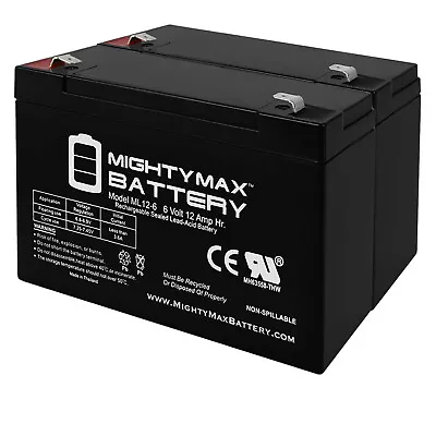 Mighty Max ML12-6 .250TT  - 6 VOLT 12 AH SLA BATTERY - PACK OF 2 • $35.99