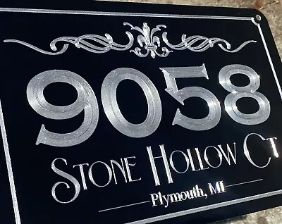 Engraved Personalized Custom House Home Number Street Address Metal Sign 15x9.5 • $34.95