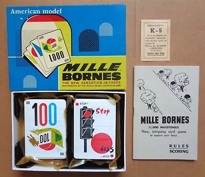 Vintage 1960 Dujardin France Mille Bornes American Model Card Game ~new/unused • $99.99