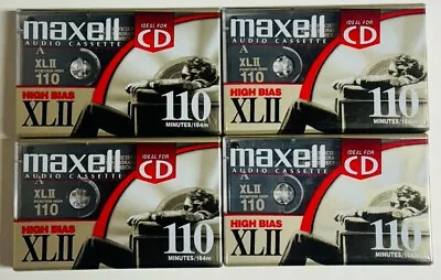 Lot Of 4 - Maxell XLII 110  - High Bias Cassette Tape - New Sealed • $25.99