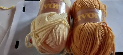 Lot 2 Columbia Minerva Yarn Civona 100% Orlon Acrylic 4 Oz Skeins Gold YELLO VTG • $5.96