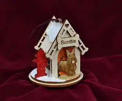Ginger Cottages K9 Cottages Scottish Terrier Xmas Ornament Made In Usa K9107 • $19.88
