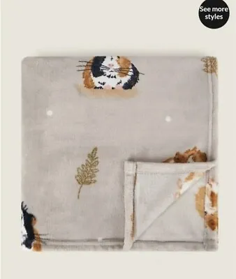 £16.99 • Buy New Asda George Guinea Pig Soft Fleece Blanket Throw Autumn Design