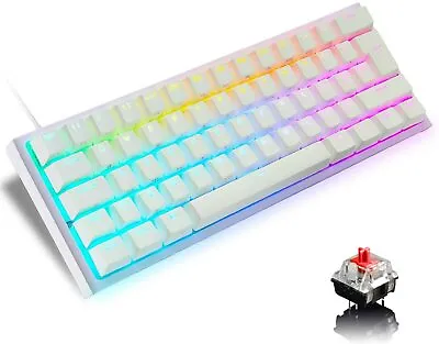 $19.99 • Buy UK Layout 60% Gaming Keyboard Mechanical 14 RGB Type C Wired For PC Mac/PS4/XBox