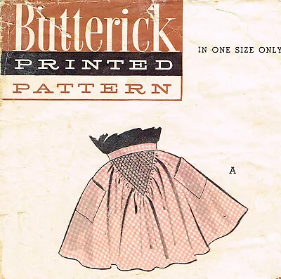1950s Vintage Butterick 6744 Sewing Pattern 1953 Party Apron With Slashed Front • $12.99