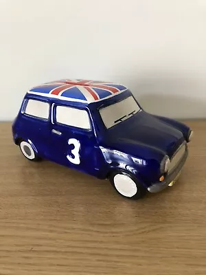 Blue Mini Cooper - Ceramic Car Money Box - Piggy Bank - UNION JACK Roof • £5