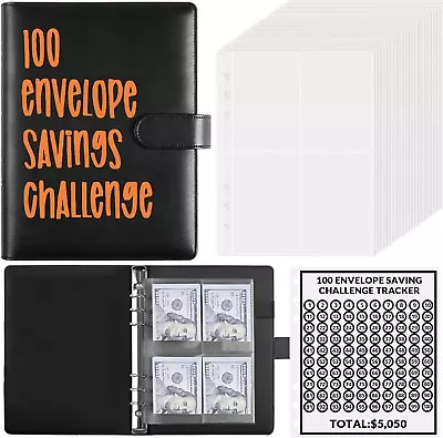 100 Envelope Challenge Binder Envelopes Money Saving Challenge Budget Binder C • $13.29