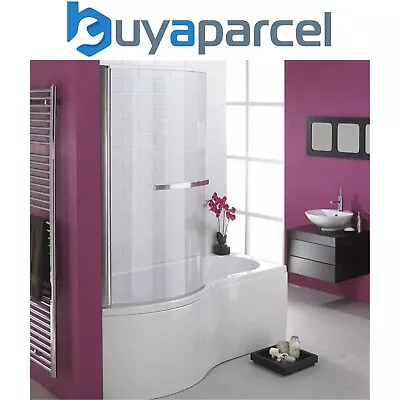 Essential Hampstead P Shaped Shower Bath & Screen 1700 X 900mm Left Hand White • £414.99