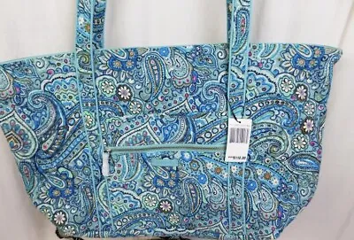 Vera Bradley Miller Travel Bag Large Purse Travel Tote Aqua Paisley NWT • $75
