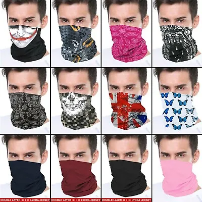 Seamless Bandana Face Covering Mask Biker Gaiter Tube Snood Scarf Neck Cover CHO • £1.99