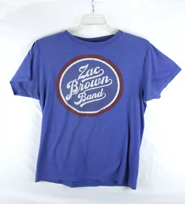 Zac Brown Band Great American Road Trip 2014 Tour T-shirt Mens Large Blue Shirt • $7.49