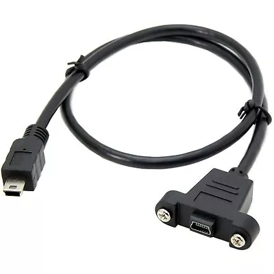 Cablecc Panel Mount Type Mini USB 5Pin Male To Female Extension Adapter Cable Wi • $13.89