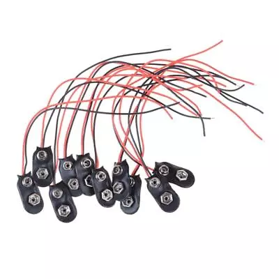 9V Battery Clip Connector I-Type With Lead Wire Pack Of 10 For LED Strip Parts • $6.18