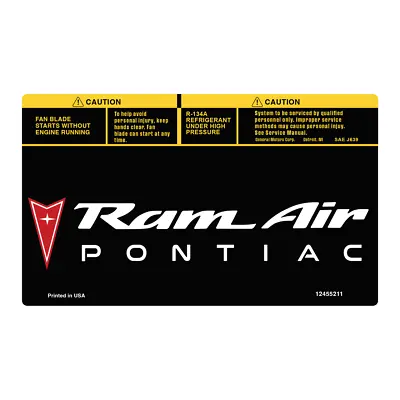 Ram Air Box Decal For 1998-2002 Pontiac Trans Am WS6 New Reproduction 12455211 • $24.95