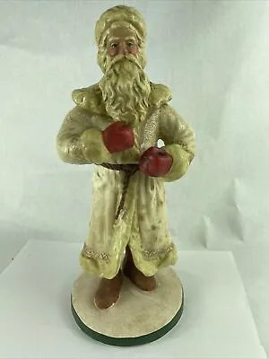 Vintage: Father Christmas Old World Santa 13  Tall White Robe Midwest • $17.47