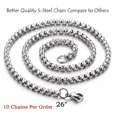 10 X PCS 3MM Wholesale 26 Inch 316L Stainless Steel Rolo Chain Necklace Lot • $29.99