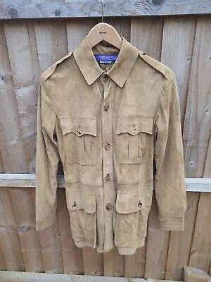 Ralph Lauren Purple Label Lambs Suede Leather Safari Belted Jacket Size 2  • £265