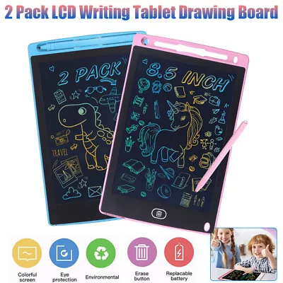 $9.99 • Buy 9  LCD Writing Tablet Electronic Drawing Notepad Doodle Board Kids Gift -2 Pack