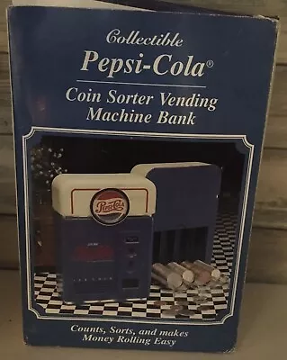 Pepsi Cola  Mini Vending Machine 1996 Coin Sorter Bank Plastic. • $11.98