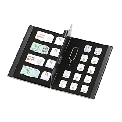 21 In 1 Aluminum SIM Micro Nano SIM Card Pin Storage Box Case Holder Protect New • $15.58