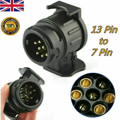 £5.95 • Buy 13 To 7 Pin Plug Trailer Truck Electric Adapter Towbar Towing Socket Waterproof