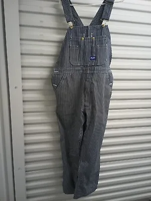 New Big Smith Vintage Blue & White Pin Striped Denim Engineer Overalls  • $25.99