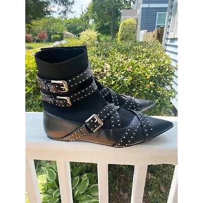 Zara Black Studded Sock Lined Booties EUC Size 40 = US 9 • $55