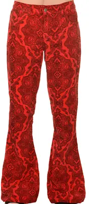 £36.50 • Buy Men's Retro Vintage 60's70's Style  Bellbottom Flared Red Paisley Cords 