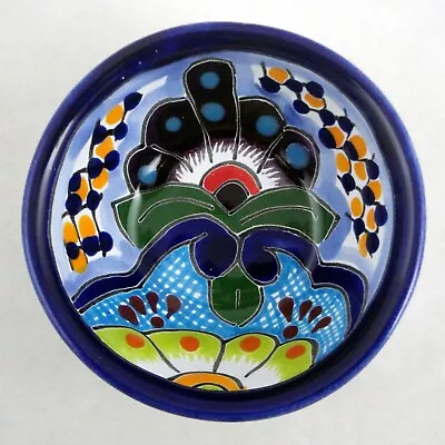 Mexican Talavera Style Salsa Bowl Trinket Dish Hand Painted Clay Pottery 3.75 In • $14.95