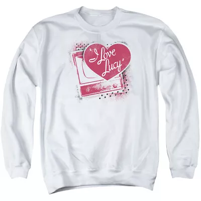 I Love Lucy Sweatshirt Vintage TV With Logo White Pullover • $35.99