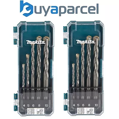 Makita D-72877 5 Piece Straight Shank TCT Masonry Drill Bit Set 4 5 6 8 10mm X 2 • £9.99