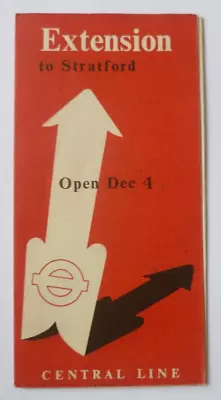 London Underground October 1946 ~ Central Line Extension To Stratford Map & T/t • £19.99