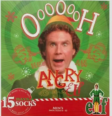 Men's ELF MOVIE Buddy Christmas 15 Days Of Socks Advent Calendar Gift Lot 12+3 • $29.99