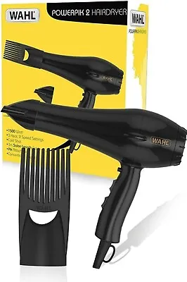 Wahl PowerPik 2 Turbo Afro Hair Dryer With Afro Comb Pik Attachment 1500w • £26.98