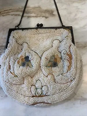 French Seed Bead And Embroidery Purse Vintage • $35