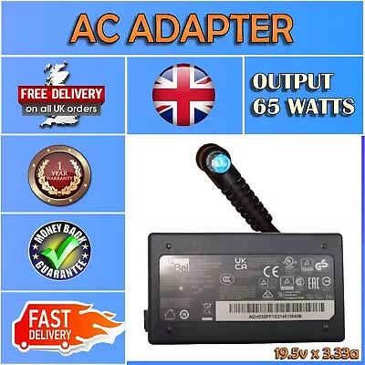 Laptop Adapter Charger For Hp Pavilion 15 19.5v 3.33a 65w Ac Blue Tip • £16.95