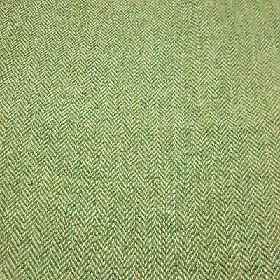 Genuine Harris Tweed Remnant With Orb Label - Green & Cream Herringbone • £13.12