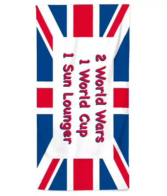 Union Jack 2 World Wars 1 World Cup 1 Sun Lounger Beach Towel • £30