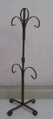 Vintage 4 Coffee Mug Cup Tree Rack Stand Mid Century Modern MCM Green Metal • $12.95