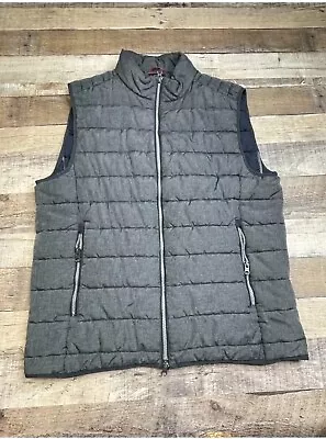 Untuckit Mens Full Zip Vest Puffer Gray Insulated Lined Jacket Casual Fit Size L • $26.99