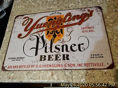 $11.95 • Buy Yuengling Tin Sign Yuengling Beer Sign Metal Art Pilsner Mancave Garage Door 