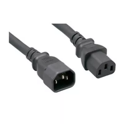 Computer / Monitor Power Extension Cord Black C13 To C14 14AWG15 Amp 6 Foot • $17.95