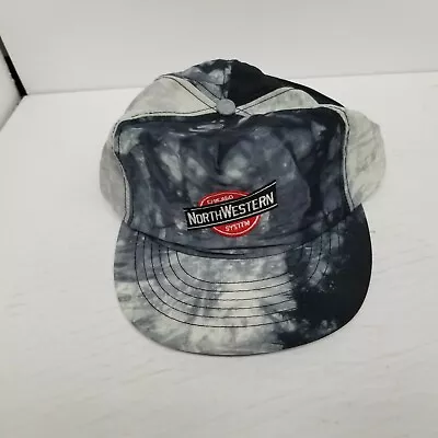 Vintage Chicago Northwestern System Railroad Tie Dye Strapback Adjustable Hat • $29.95