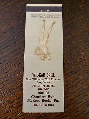 Vintage Matchbook: Wil-Kar Grill McKees Rocks PA • $5.99