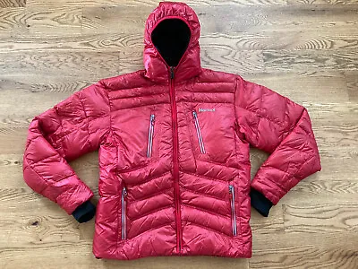 Marmot Mens Guides Down Hoody Jacket 650 Fill Ski Hike Climb Explore Red Large • $199.97