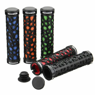ROCKBROS Cycling Handlebar Grips Double Lock Anti Skid Rubber Bike Grips 5 Color • $10.99
