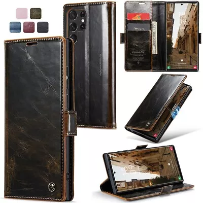 For Samsung Galaxy S23 S22 S21 S20 S10 S9 S8 Magnetic Leather Wallet Case Cover • $15.13