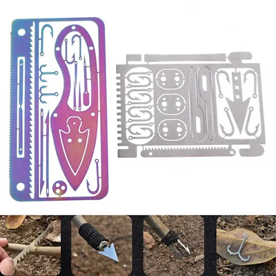 17 In1 Multi-Tool Fishing Gear Credit Card Outdoor Survival Camping Hunting _$i • $5.93