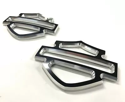 METAL Harley CVO Tank Emblems Black Contrast Cut (set Of 2) Touring 6061 Billet • $84.99